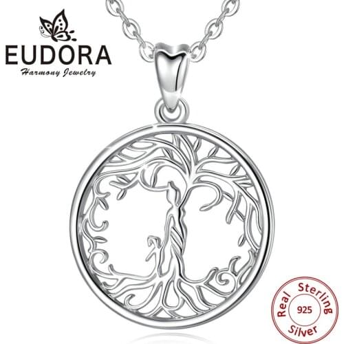 EUDORA Sterling Silver Tree of Life Necklace Gift for Mom Gift for Grandma Gift for Woman Delicate Chain or only pendant CYD437