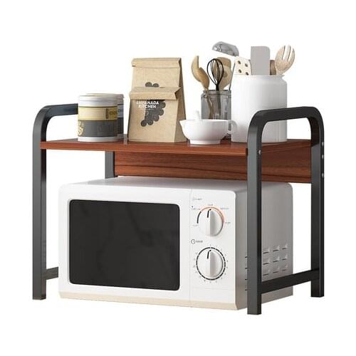 Kitchen microwave oven rack floor-standing spice storage artifact storage rack desktop double shelf oven shelf