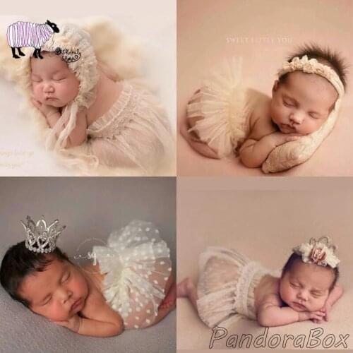 Baby Girl Headband+Lace Dress Photo Shoot Clothes Newborn Photography Props Infant fotografia Accessories Baby Shower Gift