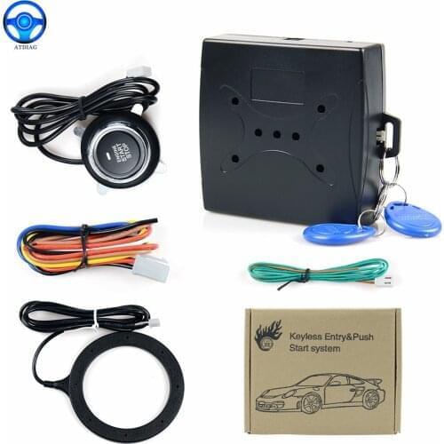 Anti-theft System Auto Car Alarm Start Stop Engine Starline Push Button RFID Lock Ignition Switch Keyless Entry System Starter