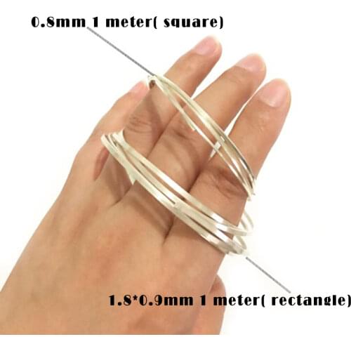 Rectangular S999 Pure Silver Silk Silver Line 10CM Handmade Silk Hand-knotted Wire 0.9MM-1.8MM Silver Jewelry Accessories
