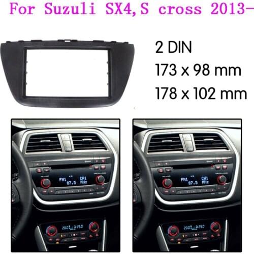 2Din Frame For SUZUK SX4 S CROSS 2014 car Radio Fascia DVD Stereo Panel Mounting Installation Kit Frame Car Accessories