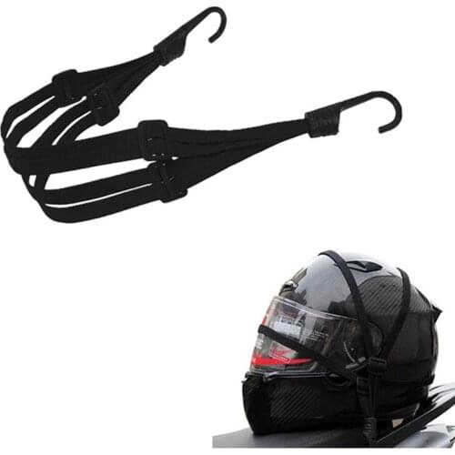 Universal Motorcycles Helmet Luggage Rubber Rope Strap with 2 Hooks Strength Retractable Helmet Luggage Elastic Rope Strap Nylon