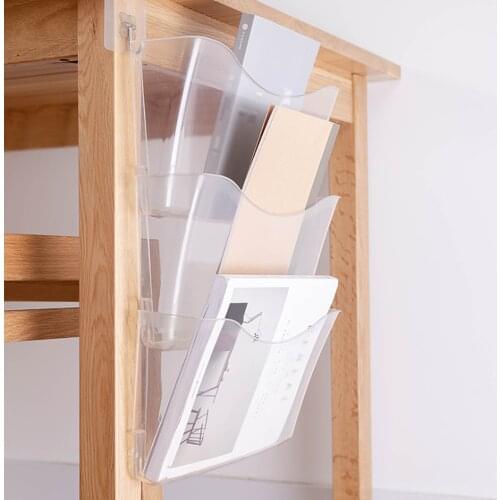 Office Supplies Storage Rack Non-marking Stackable 3 In1 Desktop Hanging t Organizer Document Shelf For Book Magazine