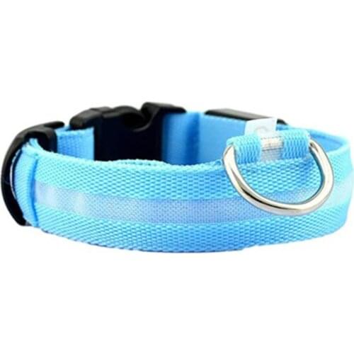 LED Light up Dog Collar Pet Night Safety Bright Flashing Adjustable Nylon Leash Dogs Fluorescent Collars Pet Supplies
