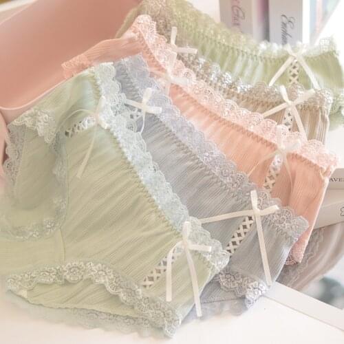 Spring Lace Double Side Hollow Ribbon Womens Underwear Seamless Panties For Women Lace Thread Lingerie Cotton Kawaii Lingerie