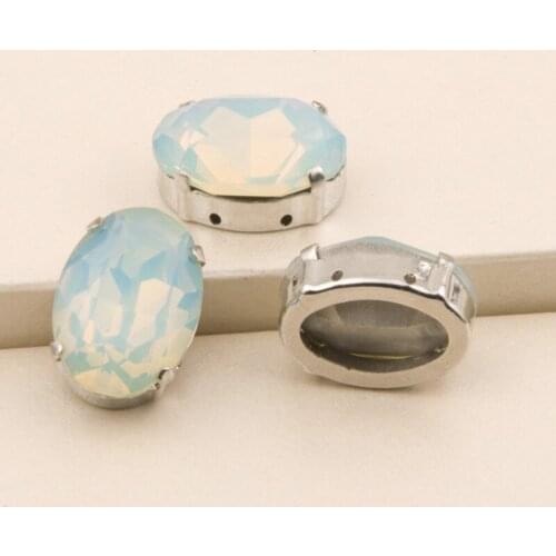 Jewelry Making Oval Pacific Opal Czech K9 Crystal Rhinestone DIY Strass With Setting for Jewel Shoes garment
