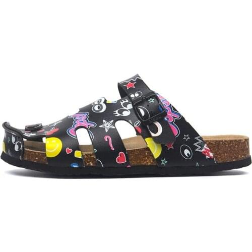 2020 New Summer Buckle Cork Slipper Cut-outs Shoes fashion Casual Women Mixed Color Beach Outside Non-slip Closed Toe Slides