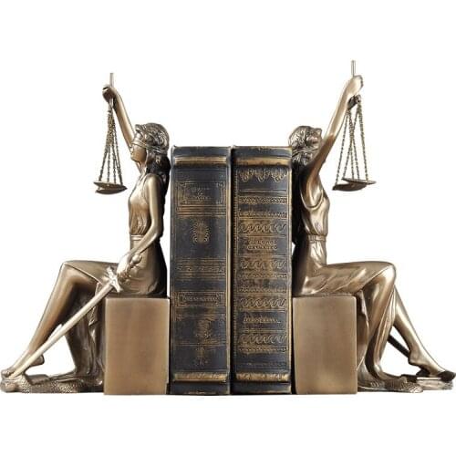 1 PAIR GODDESS OF JUSTICE BOOKEND ORNAMENTS FOR GODDESS JUSTICE BOOKSHELF RESIN CRAFTS HOME DECORATION R869