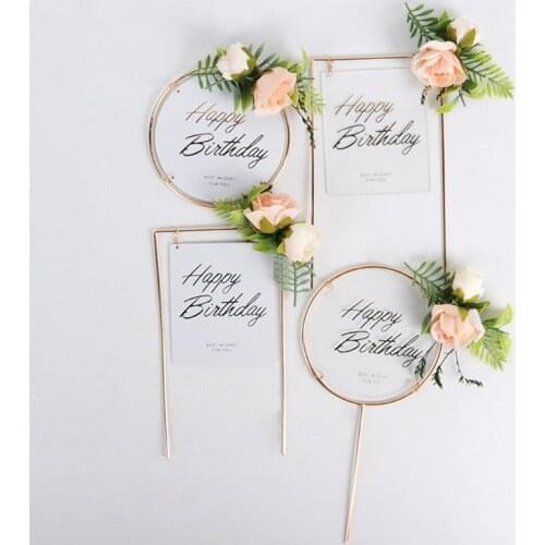 1Pc Happy birthday Cake topper for 1st birthday party caketopper Kids Adult birthday party decorations Transparent Cake toppers