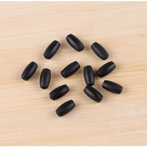 100pcs Black matte plastic pipe bullet mobile phone cord U disk lanyard positioning tube diy handmade jewelry accessories