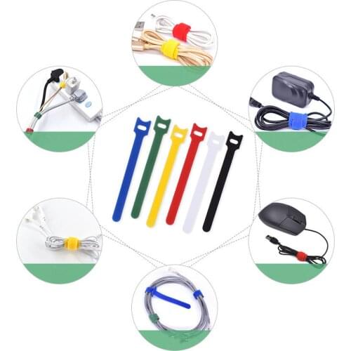 20 pieces of T-shaped nylon cable tie power cord loop tape multifunctional nylon cable tie fasteners reusable loop tie with hook
