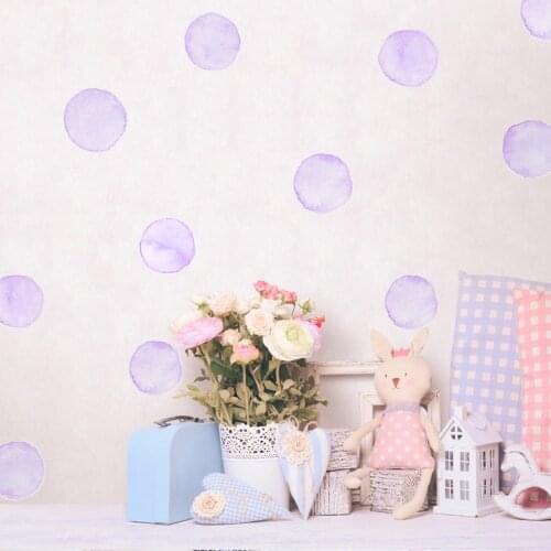 36pcs/set Watercolor Dots Wall Sticker Pink for Kids Room Bedroom Creative Decals DIY Vinyl Nursery Office Beautiful Home Decor