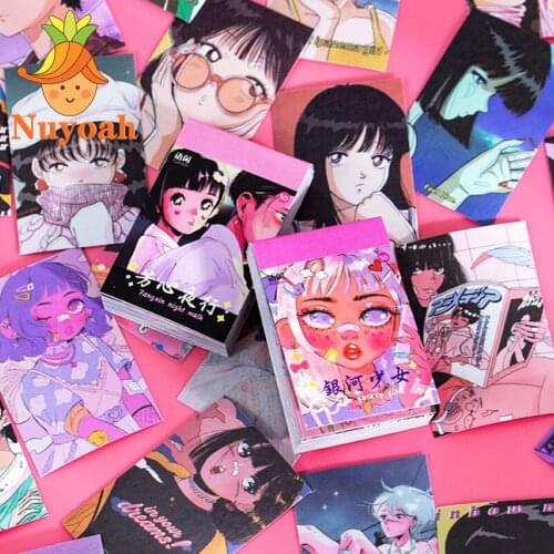 50PCS/Pack Cute Vintage Romantic Girl Cartoons Anime Decor Stickers Aesthetics Diary Scrapbooking Kawaii Stationery School