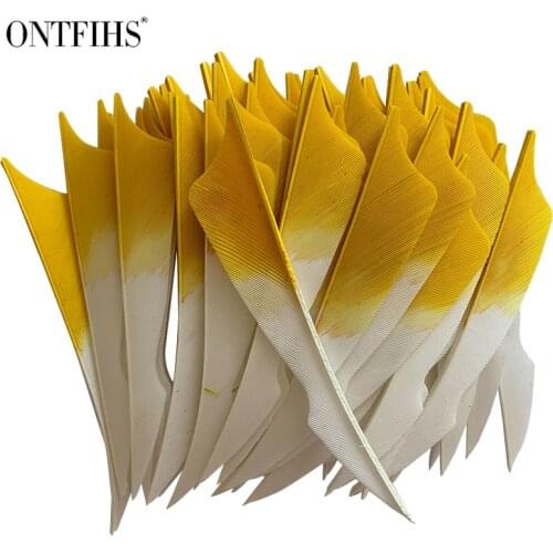 50Pcs/Lot ONTFIHS 4 Inch Archery Fletches Natural Turkey Feathers Arrow Hunting Fletching for DIY -Sting