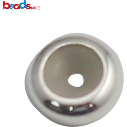 Beadsnice ID38863smt2 Sterling Silver Jewelry Spacer Beads Round Metal Spacers Jewelry Supply