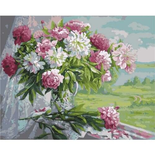 Home Decoration Wall Painting Factory Wholesale Accept Booking Pink Roses Painting By Numbers