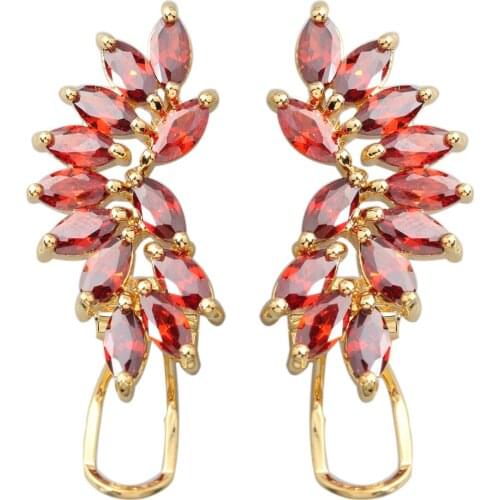 Precious Red Garnet 3*5mm Semi-precious Cool For Womens Stud Earrings ED0491