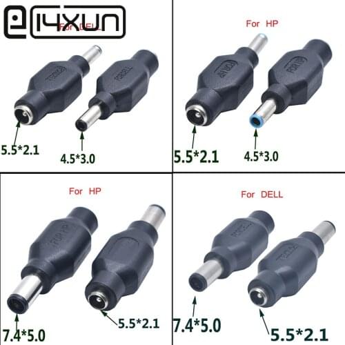 EClyxun 1PCS 4.5 x 3.0 mm 7.4 x 5.0 mm DC Male to 5.5 x 2.1mm DC Female Power Plug Adapter Connector for DELL for HP
