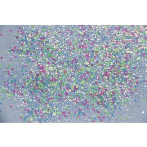 Hot Fashion Chameleon White glitter Mix Hex Neon Thin Nail Art Glitter Paillette G417