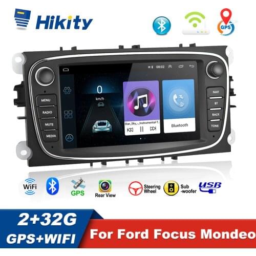 Hikity 2din Car Radio 7" mirror link Android Player GPS WIFI Bluetooth CANBUS for Ford Focus Mondeo C-MAX S-MAX Galaxy II Kuga