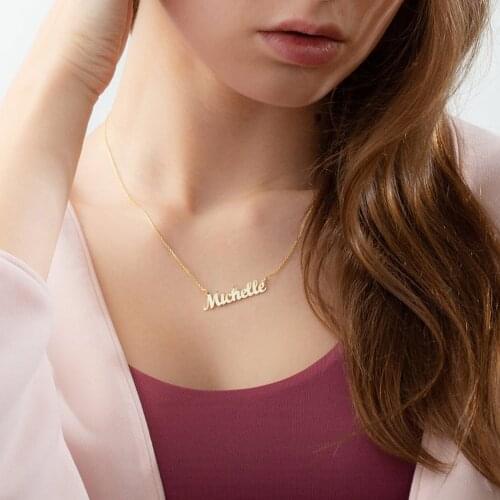 Custom Name Pendant Necklace Personality Lady Simple Jewelry Lady Fashion Stainless Steel Necklace Birthday Party Exquisite Gift