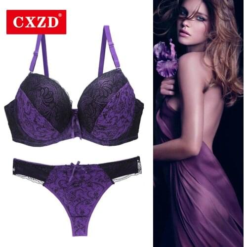CXZD womens sexy underwear set lace lingerie set push up plus size bra sexy lingerie bra and panty bralette