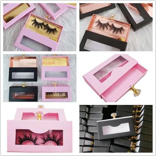 Lash Boxes Wholesale Eyelash Packaging Newest 3-100 pcs Empty Lash Case with Clear Tray 25mm Mink Lash Boxes Packaging