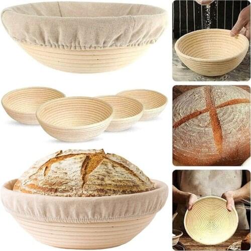 1pc Natural Rattan Bread Proofing Basket Dough Fermentation Basket Round French Bread Proofing Basket Dough Fermentated Baskets