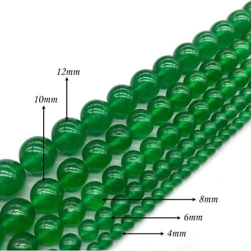 Natural StoneGreen Jade Loose beads Round Charm BeadsFitMulti-purpose Jewelry Making 4 6 8 10 12MMPick Size J351