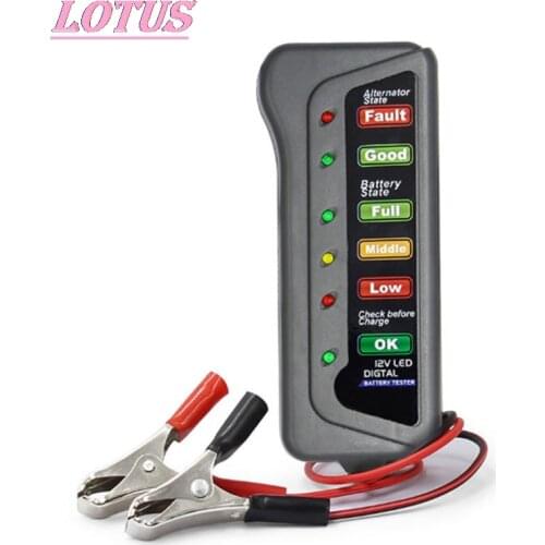 1PCS New Brands Mini 12V Car Battery Tester Digital Alternator Tester 6 LED Lights Display Car Diagnostic Tool For Car Hotsale