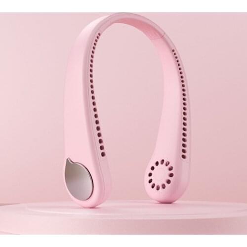Fan Mini Small Portable Bladeless USB Rechargeable Mute Sports Outdoor Casual Cooling Cooler Lazy Hanging neck Fans Funny gift