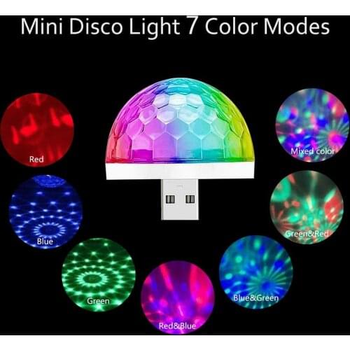 Mini USB Disco Light LED Party Lights Portable Crystal Magic Ball Colorful Effect Stage Lamp For Home Party Karaoke Decoration
