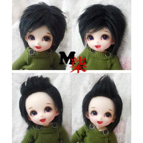 New 1/12 3-4 inch 9-10cm 1/8 4-5 inch 12cm 14cm BJD Plush fabric wig black Fur Wig For AE PukiFee lati Antiskid BJD Doll Wig