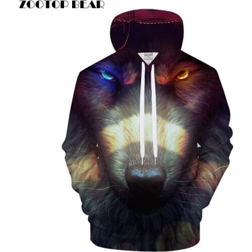 Autumn Wolf 3D Print Hoodies Men Women Casual Sweatshirt Tracksuit Brand Pullover Boy Hoodie Personality Drop Ship ZOOTOPBEAR