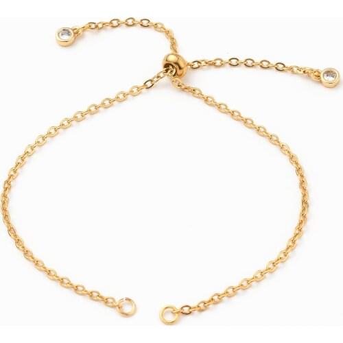 Adjustable Stainless Steel Cable Chain Slier Extender Chains for DIY Handmade Bracelet Jewelry Making 24CM