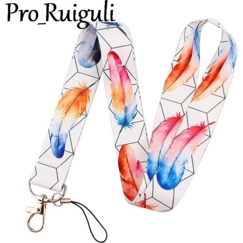 Peafowl Feather Texture Leaves Lanyard for Keys Phone Cool Neck Strap Lanyard for Camera Whistle ID Badge Cute webbings