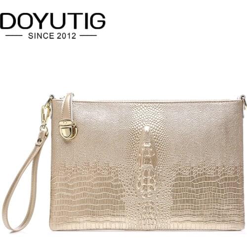 Luxury Womens Alligator Head Clutch Bags With American & European Design Gold Genuine Leather Large Capacity Female Wallet A048