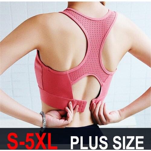 S-5XL Sports Top Yoga Bra Women Push Up Underwear BH Gym Shirt Fitness Breathable Sportswear Sports Bra Crop Tank Top Plus Size