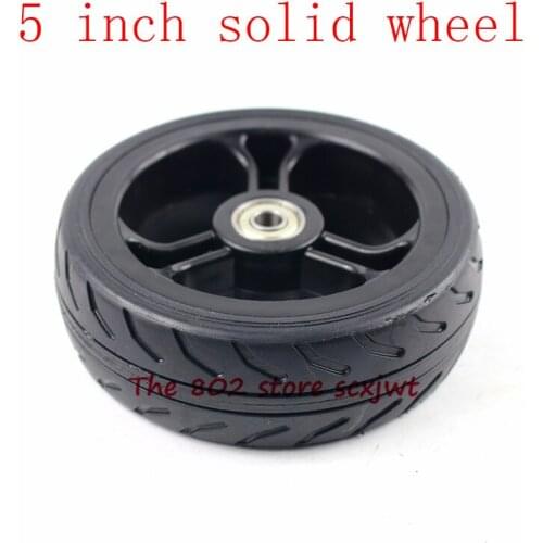 Super quality 2 pcs 5 inch solid wheels 5'' tubeless wheel tyre for electric scooters strollers trolley wheelchairs