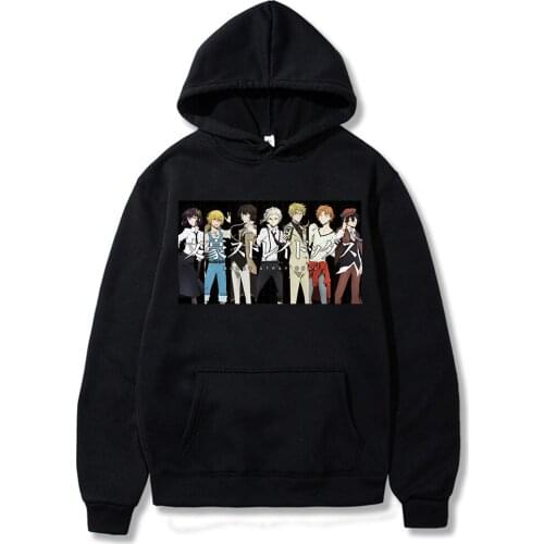 2020 Mens Hoodie Bungo Stray Dogs Printed Hoodies Streetwear Pullover Sweatshirt Men Fashion HipHop Hoodie Harajuku