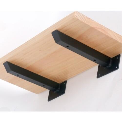 2pcs Black Triangle Wall Bracket Fixed Tray Shelf Wood Metal Straight Bracket Wall Shelf for Microwave Hardware Accessories