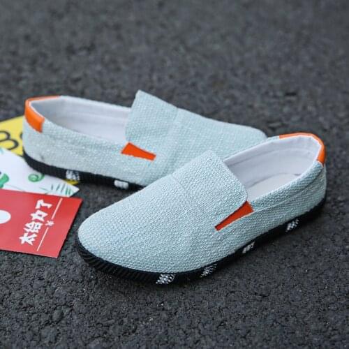 Hot Sale Cheap Blue Mens Canvas Loafers Summer Slip-on Men Casual Shoes Comfortable Breathable Men Flats Shoes mocasines hombre