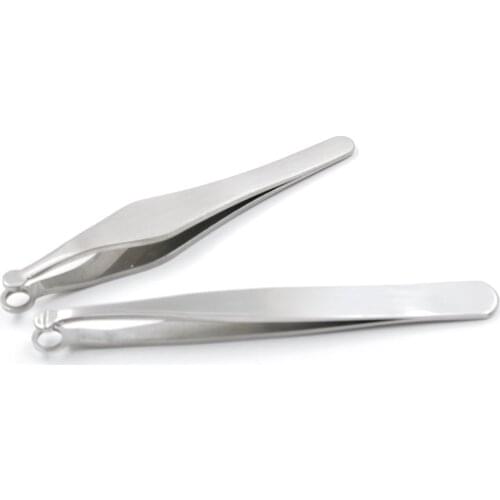 Universal Nose Hair Trimming Tweezers Round Tip Eyebrow Clip Trimmer Stainless Steel Nose Hair Removal Tweezers Repair Hand Tool