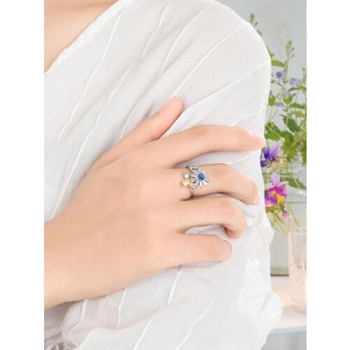 Compressive spiral beads rotating toy jewelry ring can freely rotate Compressive anxiety ring womens single coil