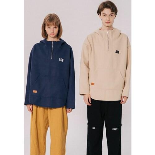 YUPINCIAGA Women Man Couple Loose Hoodie Solid color embroidered Hoodies Sweatshirts Long Sleeve Blue Hooded Pullovers