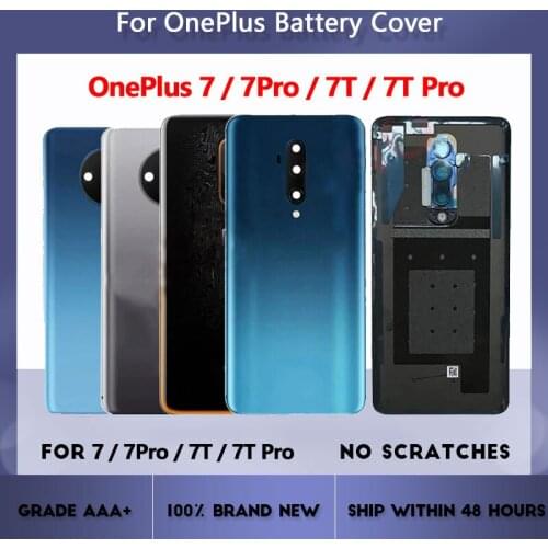 Rear shell door cover Oneplus 7 7T battery cover + camera lens new back glass Oneplus 7T Pro back battery cover Oneplus 7 T