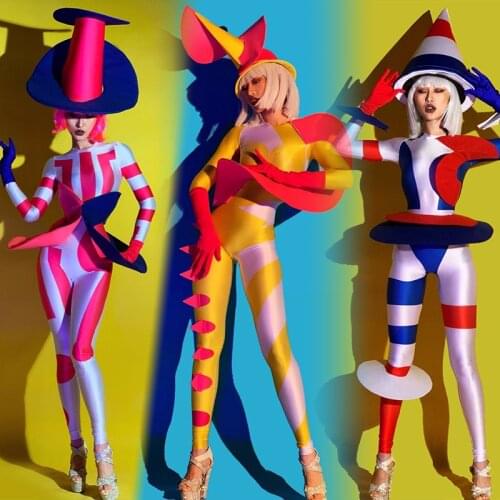 Exaggerated Shape Cute Jumpsuit Stage Costumes Birthday Outfits For Women Festival Performance Clothing Rave Party Wear DN5714