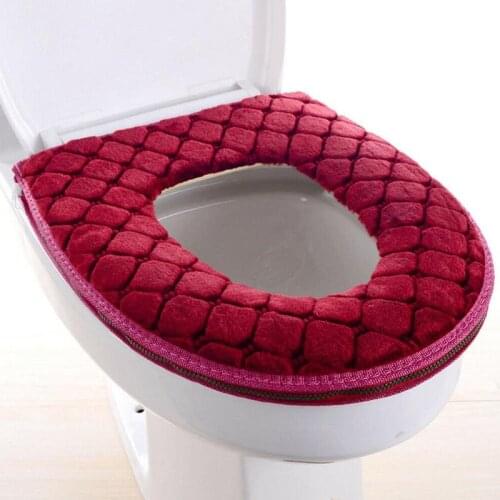 Winter Bathroom Soft Thickened Toilet Pad Warm Zipper Seasons Horse Four Toilet Universal Cover Warmer Pad Mat Cover Univer C8D9