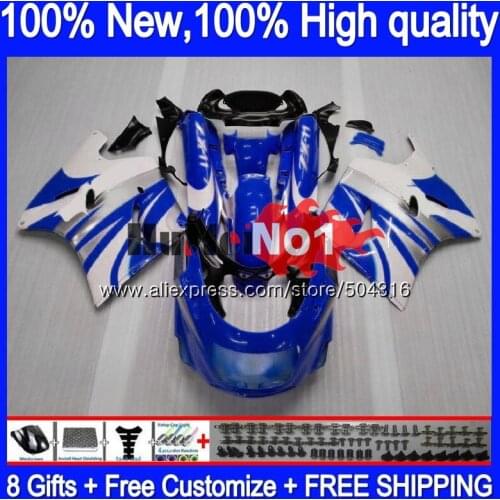 ZX11 For KAWASAKI ZX-11 ZZR 1100 ZX 11R ZX11R 93 98 99 00 01 White Blue 0MC.66 ZX-11R ZZR1100 1993 1998 1999 2000 2001 Fairing